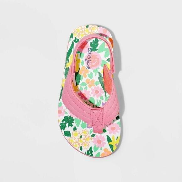 Toddler Girls' Shawn Flip Flop Sandals - Cat & Jack Medium 7/8 - Picture 2 of 4